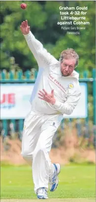  ?? Picture: Gary Browne FM4416656 ?? Graham Gould took 4-32 for Littlebour­ne against Cobham