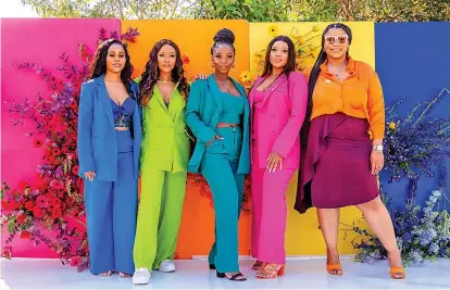  ?? ?? Guests in Spring colours during DJ Zinhle’s party celebratio­ns.