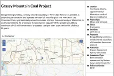  ??  ?? File photo The map of the location of the proposed mining project courtesy of the Government of Canada Impact Assessment of Agency of Canada.