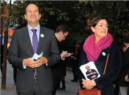  ?? ?? Frosty relationsh­ip: Fine Gael leader and Taoiseach Leo Varadkar with former TD Kate O’Connell
