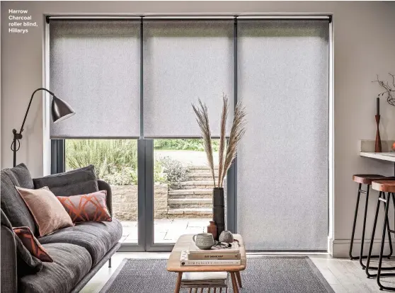  ??  ?? HARROW CHARCOAL ROLLER BLIND, HILLARYS