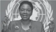  ?? SALVATORE DI NOLFI/ THE ASSOCIATED PRESS ?? Valerie Amos, UN humanitari­an chief, said half of the aid money is needed in Syria, for food, shelter and health care.