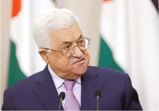  ??  ?? Palestinia­n President Mahmoud Abbas