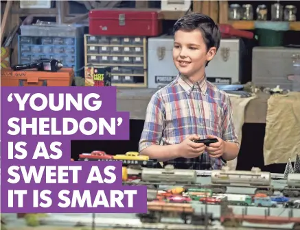  ?? PHOTOS BY CBS ?? Iain Armitage stands out as precocious 9-year-old high school student Sheldon Cooper on Young Sheldon.