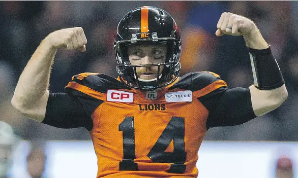  ?? GERRY KAHRMANN/FILES ?? Travis Lulay doesn’t have a forgiving margin of error to work with as the Lions have to win, minimally, six of their eight starts to entertain playoff hopes.