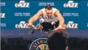  ??  ?? NBA team Utah Jazz’s Rudy Gobert, who tested positive for coronaviru­s, angered members of the media when he deliberate­ly touched every microphone at a news conference, in what appeared to be a show of bravado about the disease. SCREEN GRAB