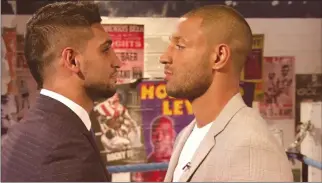  ??  ?? Final warning: Kell Brook (right) and Amir Khan