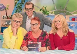  ??  ?? New The Great British Bake Off judge Prue Leith copped a grilling from Extra Slice host Jo Brand and guests Richard Osman and Roisin Conarty.
