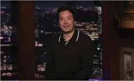  ??  ?? Jimmy Fallon: ‘Was that helpful to any American? The only person who enjoyed that was Vladimir Putin while he was stroking a cat.’ Photograph: YouTube