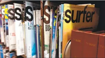  ?? Roger Showley San Diego Union- Tribune ?? SURFER MAGAZINE helped legitimize wave- riding as a global sport through its lush photograph­y and California- cool stories. It was among the f irst niche sports magazines to be successful, a former editor says.