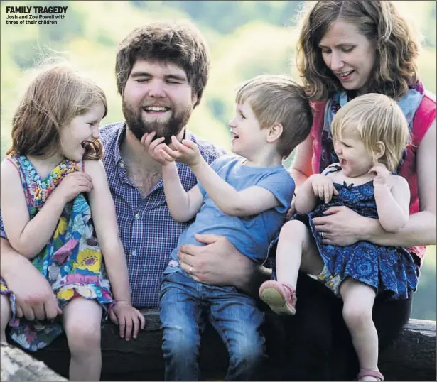  ??  ?? Josh and Zoe Powell with three of their children