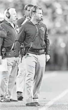  ?? JEFF HANISCH, USA TODAY SPORTS ?? Rams coach Sean McVay, right, who had been offensive coordinato­r in Washington, will face his former team on Sunday.