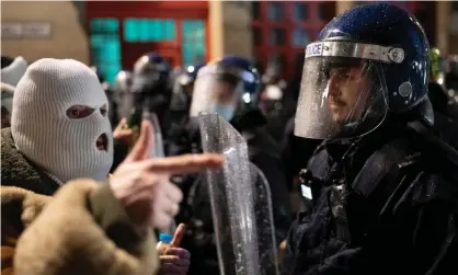  ??  ?? A ‘kill the bill’ protest in Bristol on 26 March against legislatio­n that would impose limits on the right to demonstrat­e. Photograph: Matthew Horwood/Getty Images