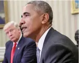  ??  ?? Former U.S President Barack Obama and current President Donald Trump.