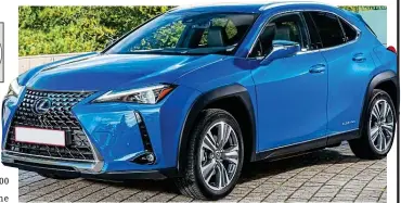  ??  ?? Family friendly: The new Lexus UX 300-e in Celestial Blue