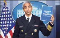  ?? Saul Loeb /AFP / TNS ?? U.S. Surgeon General Dr. Vivek H. Murthy, seen here on July 15, has called health misinforma­tion “an urgent threat to public health.”