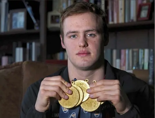  ?? Matt Freed/Post-Gazette ?? Upper St. Clair High School senior Josh Matheny already is a decorated swimmer, and has a goal of making the Olympics.