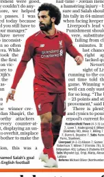  ??  ?? Landmark: Mohamed Salah’s goal was his 50th in English football