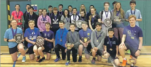  ??  ?? Prizewinne­rs at the Argyll secondary schools badminton championsh­ips, held recently at Atlantis Leisure, Oban.
