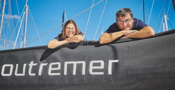  ??  ?? Ann Graydon and Richard Gauthier on board their Outremer 51 catamaran 2 Cano‘s