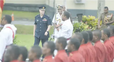  ?? Photo: Ronald Kumar ?? Chief of the Australian Defence Force Air Chief Marshal Mark Binskin was accorded a guard of honour during his visit to the Queen Elizabeth Barracks on October 20, 2017.