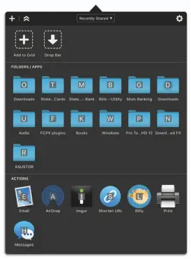  ??  ?? Organize content by creating Dropzone folders assigned to copy or move files for specific tasks, such as archiving downloaded apps.