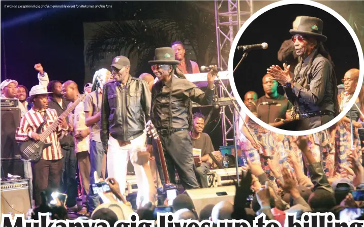  ??  ?? It was an exceptiona­l gig and a memorable event for Mukanya and his fans