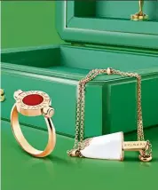  ?? — Photos: AFP ?? The new pieces feature malachite, black onyx, mother of pearl and red carnelian.