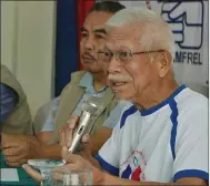  ??  ?? Namfrel national chairman Augusto “Gus” Lagman speaks during a media conference in Mandaluyon­g City.