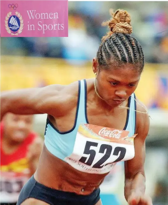  ??  ?? Former national track queen Litiana Miller won the women’s 100m gold medal at the 1999 South Pacific Games in Guam.