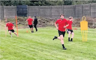  ??  ?? Back at it The East Kilbride Thistle players are put through their paces during pre-season training at the Showpark