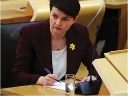  ??  ?? Attack: Ruth Davidson at First Minister’s Questions yesterday