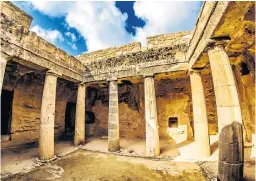  ??  ?? HISTORIC
The Tomb of Kings at Paphos. Below, beach and bay at Famagusta