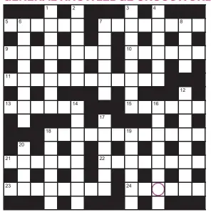  ?? ?? PLAY our accumulato­r game! Every day this week, solve the crossword to find the letter in the pink circle. On Friday, we’ll provide instructio­ns to submit your five-letter word for your chance to win a luxury Cross pen. UK residents aged 18+, excl NI. Terms apply. Entries cost 50p.