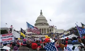  ?? Photograph: José Luis Magaña/AP ?? The judge noted that many conspiracy theorists still refuse to believe that the Capitol riot was an insurrecti­on carried out by Trump supporters.