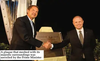 ??  ?? A plaque that meshed with its majestic surroundin­gs was unveiled by the Prime Minister