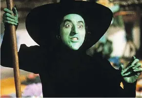  ??  ?? Even as far back as the Wizard of Oz, Margaret Hamilton’s witch character was partly defined as wicked by her facial warts.