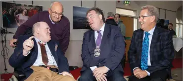  ??  ?? Left: Pictured at Facing Change at St Peter’s Cork were John Healy, service user at St Raphael’s centre Youghal; John Fisher, Blarney; Deputy Lord Mayor Cllr Dan Boyle and Barney Whelan, Board of Directors. GENIO
Right: Speaking at the opening of Facing Change exhibition was Madeline Clarke, Executive Director GENIO.
Photos: Darragh Kane