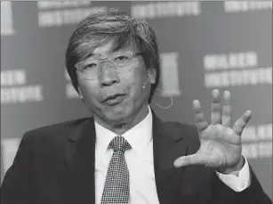  ?? Patrick T. Fallon/Bloomberg ?? Patrick Soon-Shiong, founder and chief executive officer of NantHealth, at the annual Milken Institute Global Conference in Beverly Hills, California.