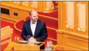  ?? FOTO: HANNA JOHRE / NTB ?? Rødts Mímir Kristjánss­on under trontalede­batten på Stortinget tidligere i år.