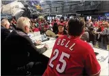  ?? MIKE HARTSOCK/ WHIO TV ?? The Reds Caravan made stops Saturday at the National Museum of the Air Force (pictured) and Miami University Hamilton.