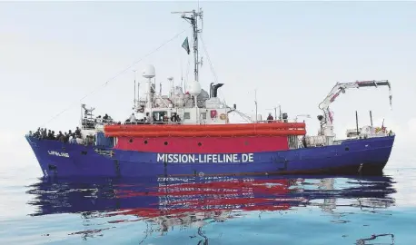  ?? Ansa ?? La Ong tedesca La Lifeline è la nave dell’omonima Ong di Dresda. Sotto il ministro Danilo Toninelli