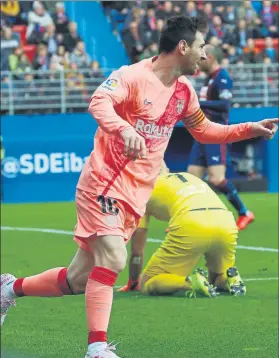  ?? FOTO: PEP MORATA ?? Messi, ante del Eibar en Ipurua. El crack azulgrana se inspira ante los armeros