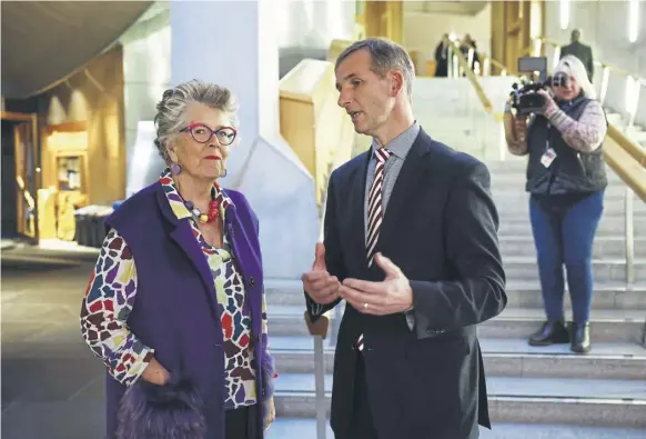  ?? PICTURE: JEFF J MITCHELL/GETTY IMAGES ?? Prue Leith meets Liberal Democrat MSP Liam Mcarthur at an event in support of his proposed Assisted Dying for Terminally Ill Adults Bill