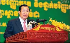  ?? SUPPLIED ?? Prime Minister Hun Sen warns Cambodia could become swept up in the ‘disorder’ between Russia and the West, during a university graduation on Tuesday.