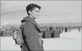  ??  ?? Tommy (Fionn Whitehead) is one English soldier among the nearly 400,000 Allied troops stranded on the beaches of France in May 1940 in Christophe­r Nolan’s Dunkirk.
