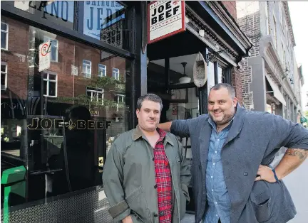  ?? GRAHAM HUGHES FILES ?? Fred Morin, left, and David McMillan at their restaurant Joe Beef. The two also co-own Le Vin Papillon and Liverpool House.
