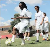  ??  ?? Players go through their paces at the club that Banyana Banyana captain Janine van Wyk establishe­d to meet a need.