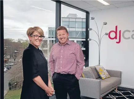  ?? Photo: DEAN KOZANIC/FAIRFAX NZ ?? DJCA’s David Jessep with client Jo Blair of marketing firm Brown Bread. Blair likes DJCA’s ‘‘hip, young’’ image.