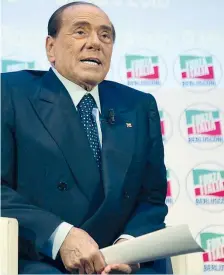  ?? (Ansa) ?? Ex premier Silvio Berlusconi, 82 anni, fondatore e presidente di Forza Italia, quattro volte presidente del Consiglio dei ministri